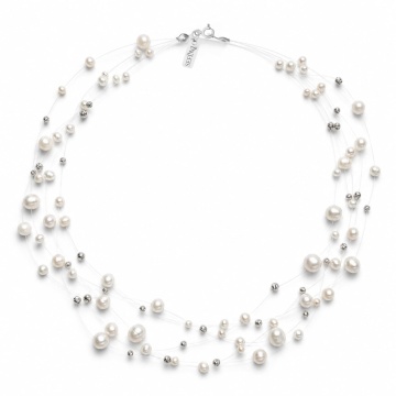 Colier Multi Floating Pearls din Argint 925 cu Perle de Cultură