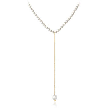 Colier tip Choker cu perle si elemente din aur 14k