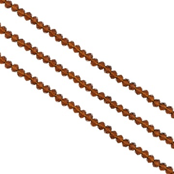 Cristale rondele fațetate de 4 mm - șirag aprox 130 bucăți - chocolate