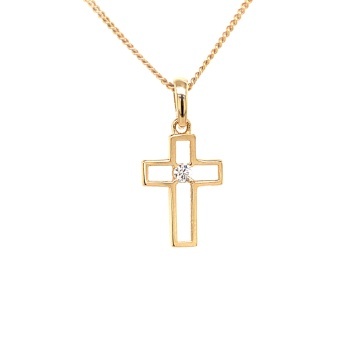 Cruce cu Zirconiu din Aur 14K