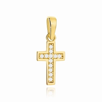 Cruciuliță Mică Din Aur 14K Cu Zirconii