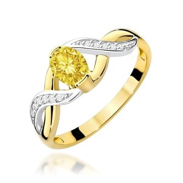 Inel Aur 14K cu Diamante Galbene de Laborator 0.55 ct