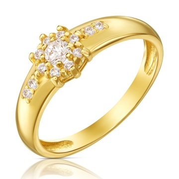 Inel Aur 8K cu zirconii Flower