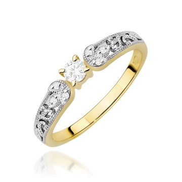 Inel Aur 9K cu Diamante de Laborator 0.13 ct