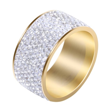 Inel Crystalize din Inox placat cu AUR 18K M7/55