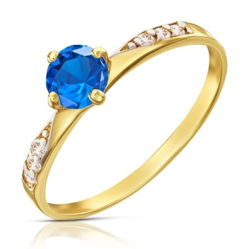 Inel de aur Zircons Only One, piatra safir pr. 333 3.1545f