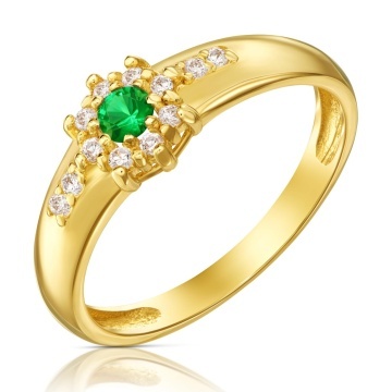Inel din Aur 8K cu Zirconii Floare