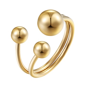Inel Dots Trio din Inox placat cu AUR