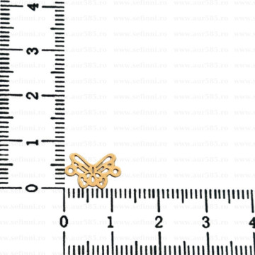 Link din aur 14k - pentru bratara - fluture dantelat