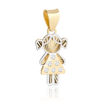 Pandantiv Aur 14k cu Fetita si Zircon