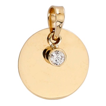 Pandantiv Cerc Neted cu Zirconiu Suspendat, Aur 14K