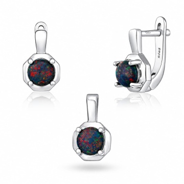 Set cercei si pandantiv din Argint 925 cu Opal