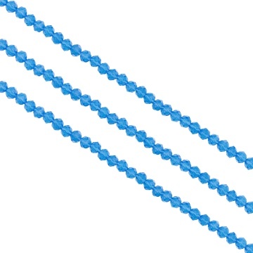 Șirag cristale rondele 4mm, culoare Albastru Cobalt, Aprox 130 buc