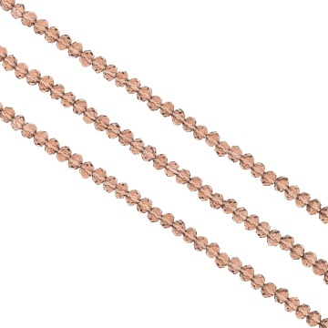 Șirag cristale rondele 4mm, culoare Garnet Transparent, Aprox 130 buc