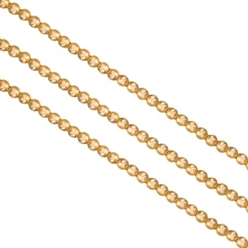 Sirag Hematite electroplacate cu AUR 14K 4mm