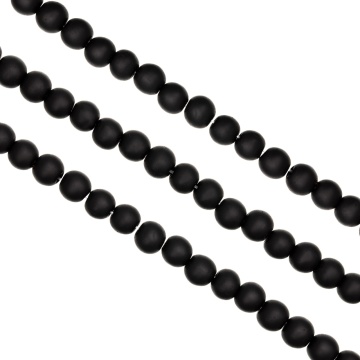 Sirag Onix negru rotund mat 6mm