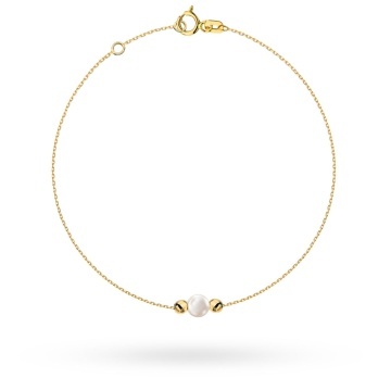 Brățară Aur 14K cu Perlă Naturală și Biluțe Delicate