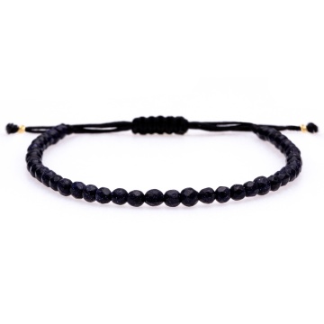 Brățara cu snur reglabil si Purple Goldstone 3mm
