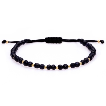Brățara Duo cu Purple Goldstone si 10 bilute din Aur 14K