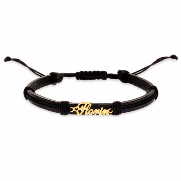 Bratara Your name din AUR 14K si Piele Naturală