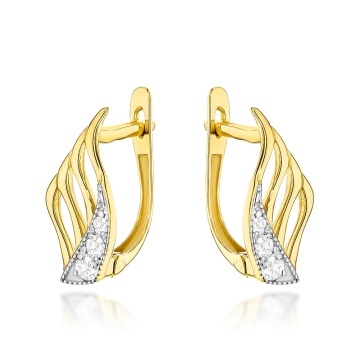 Cercei Aur 14K Aripi Delicate cu Zirconiu