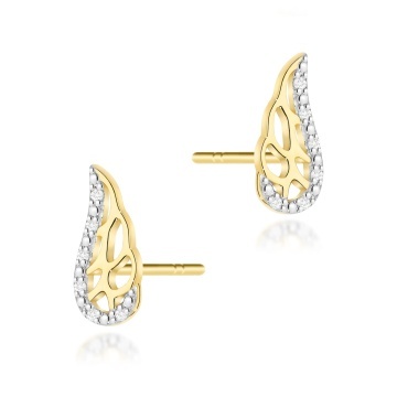 Cercei Aur 14K cu Diamante Naturale 0.06 ct