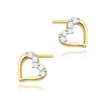 Cercei Aur 14K cu Diamante Naturale 0.09 ct