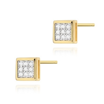 Cercei Aur 14K cu Diamante Naturale 0.09 ct