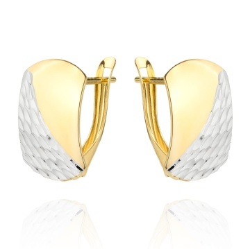 Cercei Aur 14k cu Model in Doua Culori