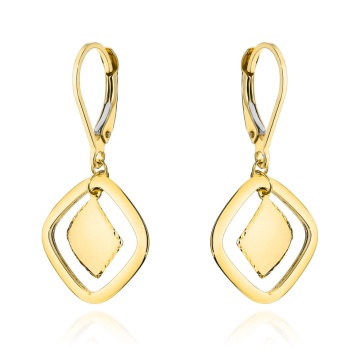 Cercei Aur 14k cu Model Romburi