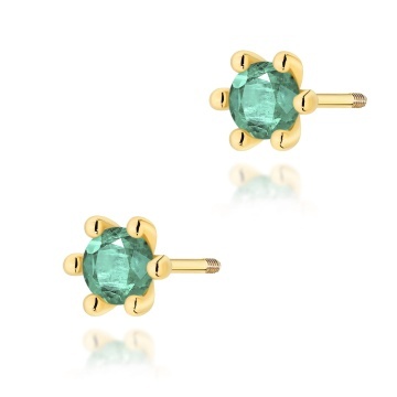Cercei Aur 14K cu Smarald 0.30 ct Filet cu Protectie