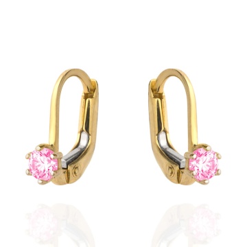 Cercei Aur 14k cu Zircon Roz