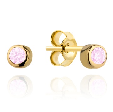 Cercei Aur 14k cu Zircon Roz