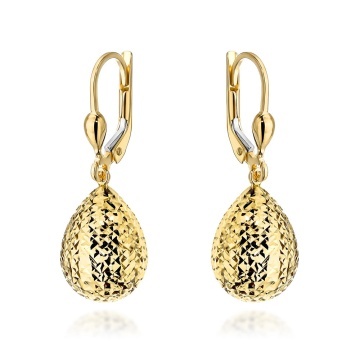 Cercei Aur 14K Picături Diamantate