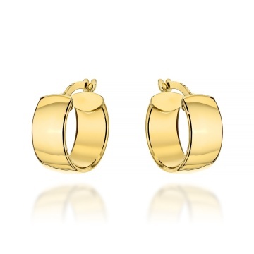 Cercei Aur 14K Rotunzi Late - Eleganță Clasic