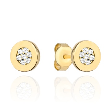 Cercei cerc de aur cu zirconiu cubic