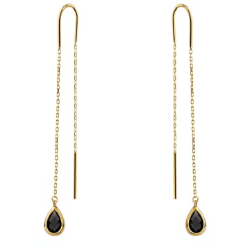 Cercei Fir Aur 14k cu Zircon Negru