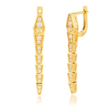 Cercei Geometric Snake din argint 925 placat cu aur galben
