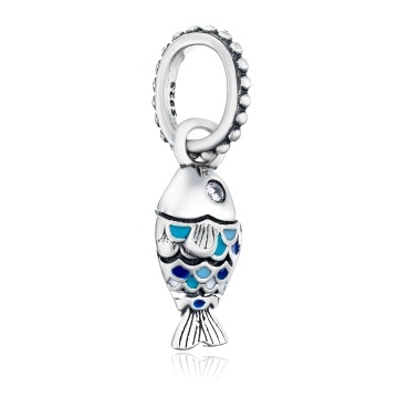 Charm din Argint 925 Blue Fish 2.80g