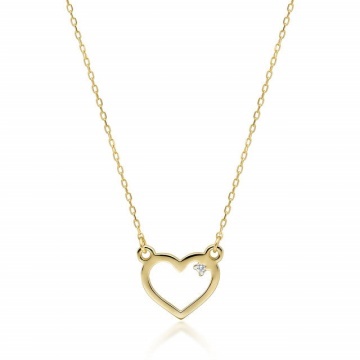 Colier Aur 14K cu Diamant Natural 0.01 ct