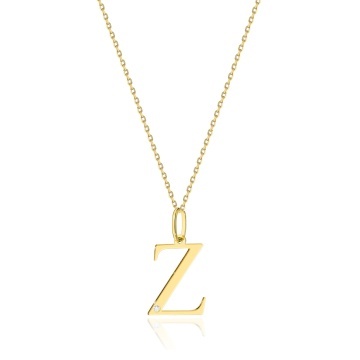 Colier Aur 14K cu Diamant Natural 0.01 ct