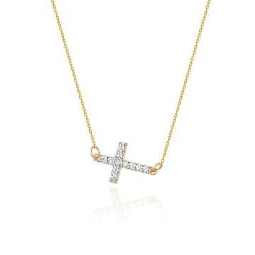 Colier Aur 14K cu Diamante Naturale 0.06 ct