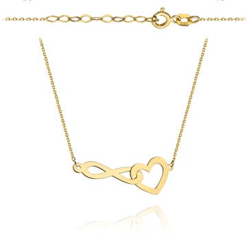 Colier Aur 14k cu Inima si Infinit