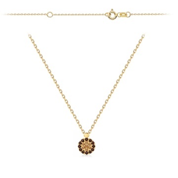 Colier Aur 14K Decorat cu Zirconii Maro Șampanie