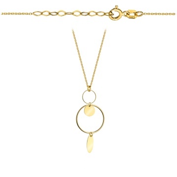 Colier cu Cerculete si Banuti- Aur 14k