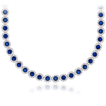Colier din argint 925 cu cristale Angel Collection - Dark Blue Edition