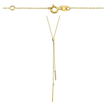 Colier Elegant cu Barete și Zirconii pe Lanț Aur 14K