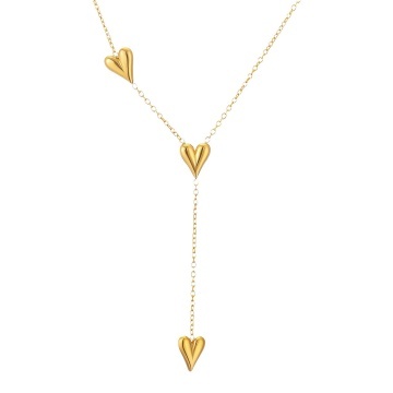 Colier Hearts Trio din inox placat cu aur 18K