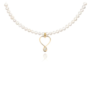 Colier Pearl Drop cu Perle de Cultura și AUR 14K