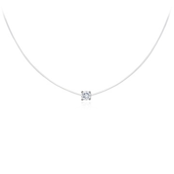 Colier Twinkle cu fir transparent si pandantiv din Argint 925